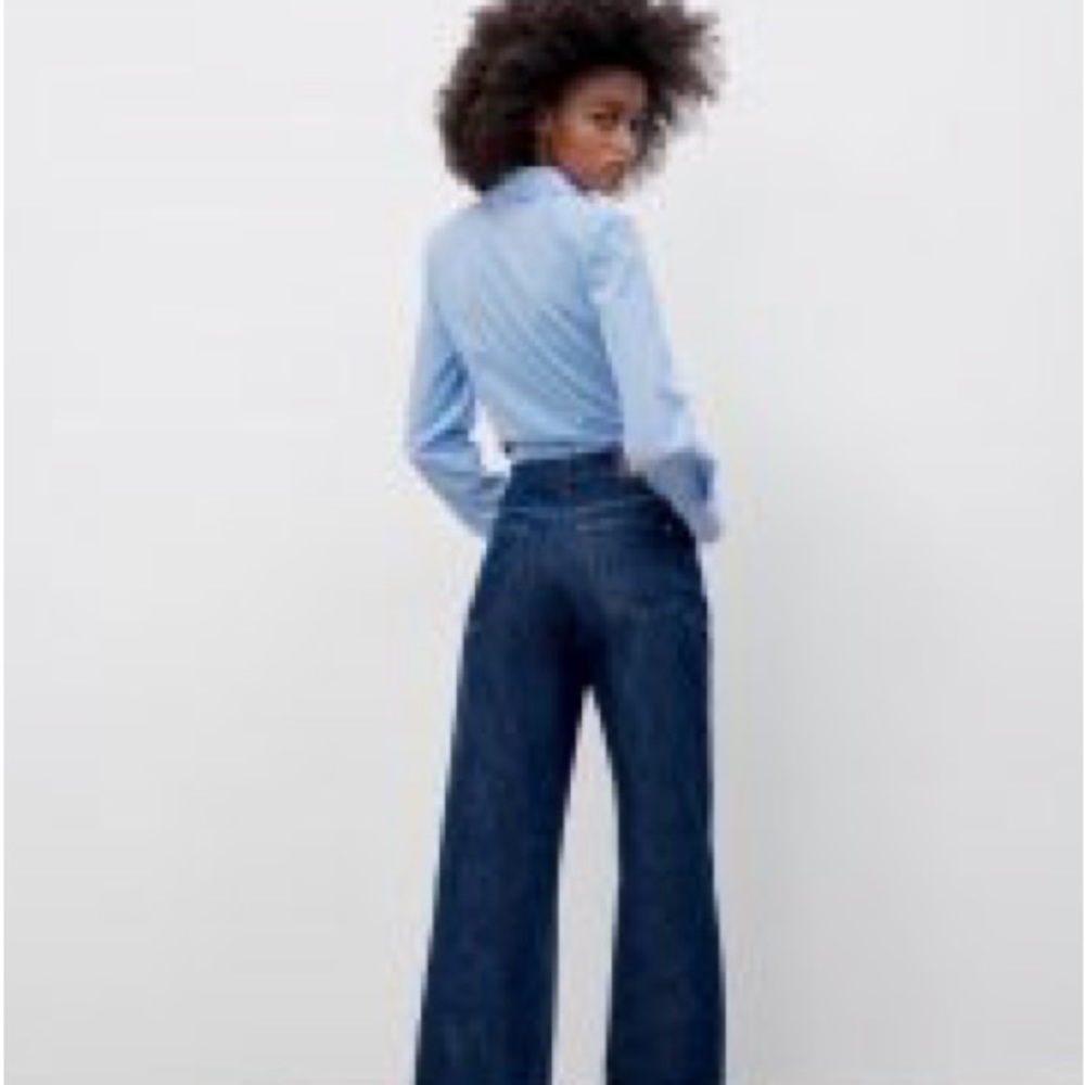 New Zara Striped Bodysuit blue and white size M - Picture 3 of 4